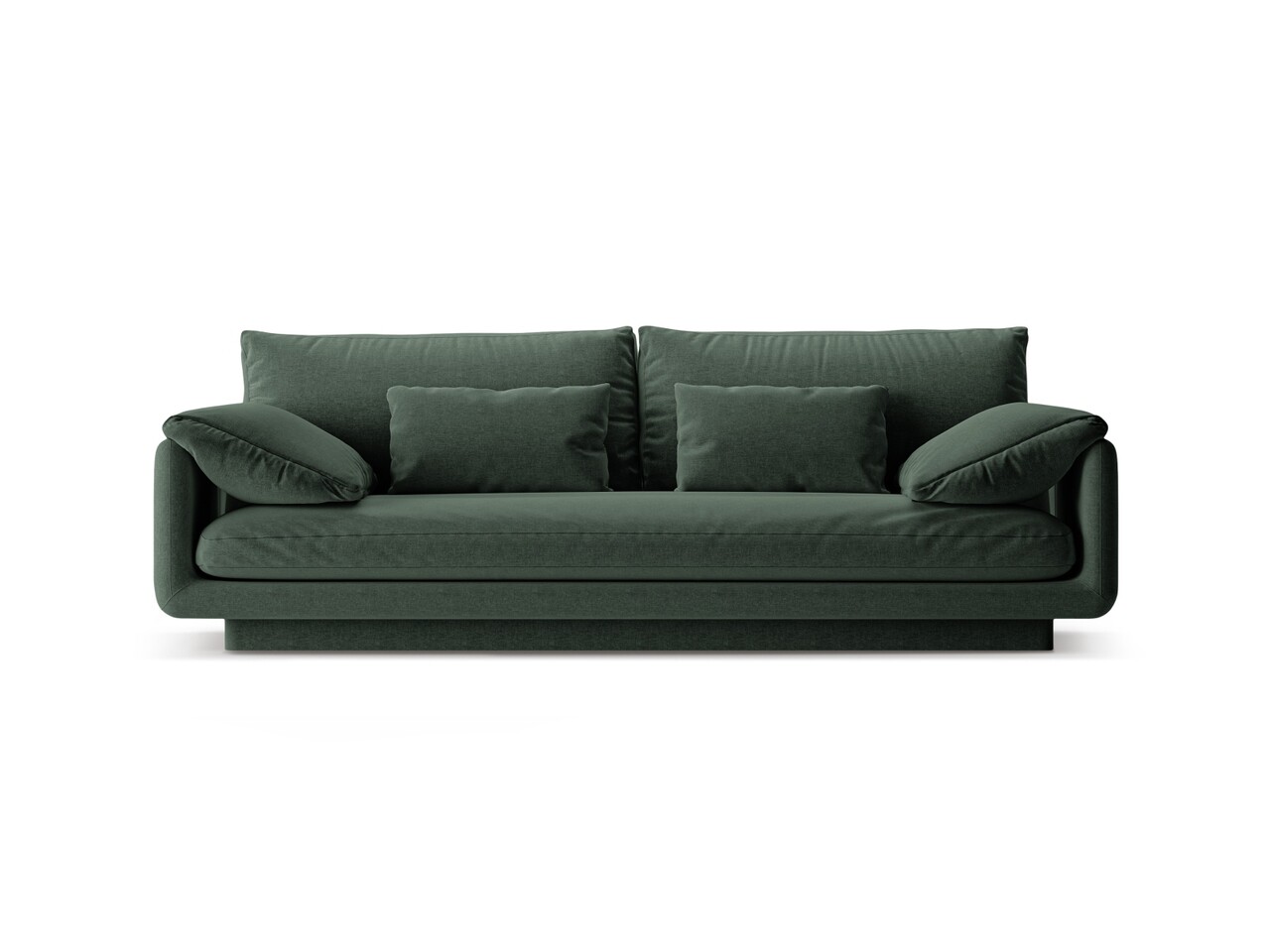 Canapea 3 locuri, Torino-211, Micadoni Home, 220x103x83 cm, tesatura structurata chenille, verde muschi - imagine 6